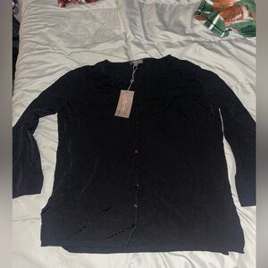 Black Long Sleeve Button-Up